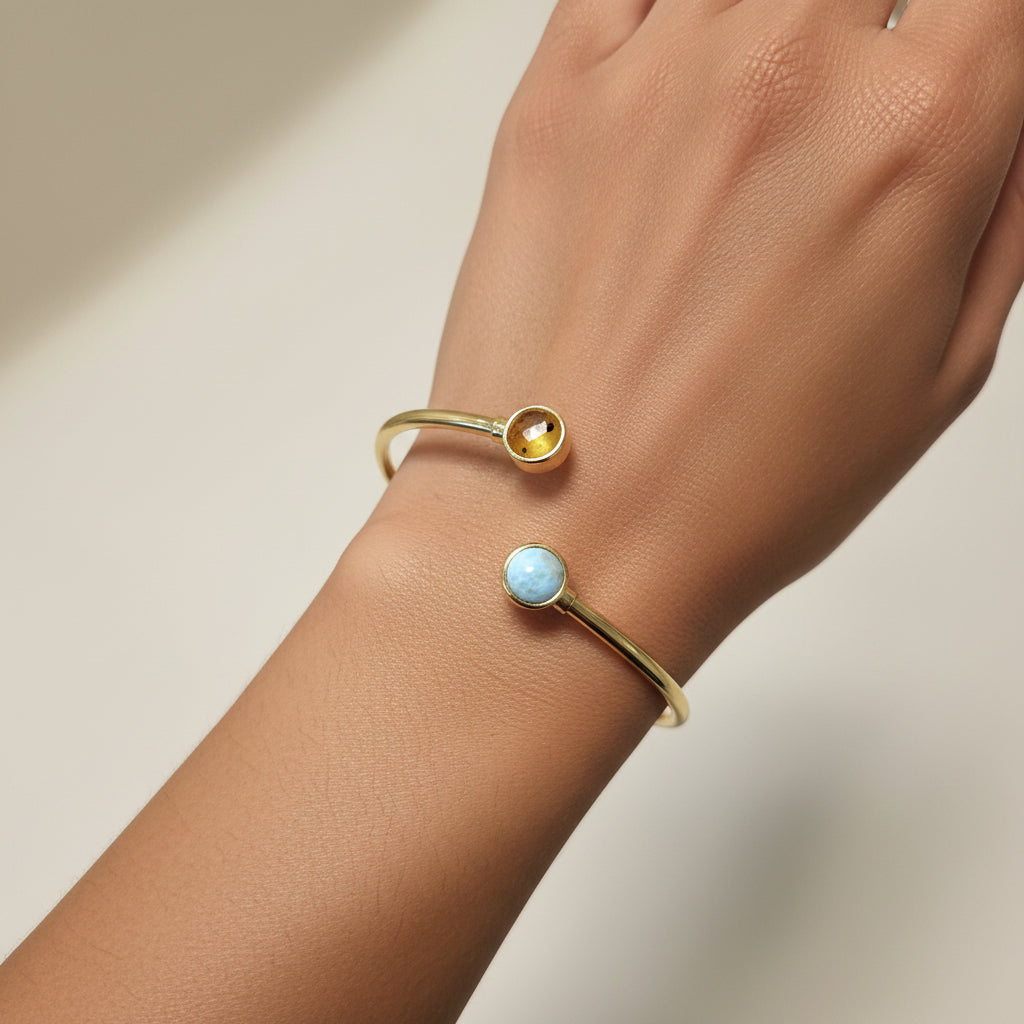 Larimar & Amber Cuff