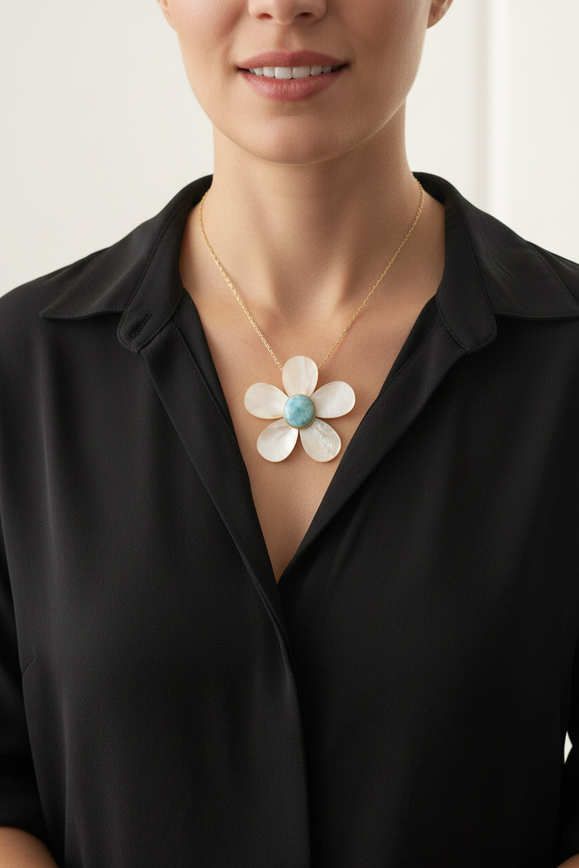 FLOR 5 PETALOS AMBAR O LARIMAR SULE