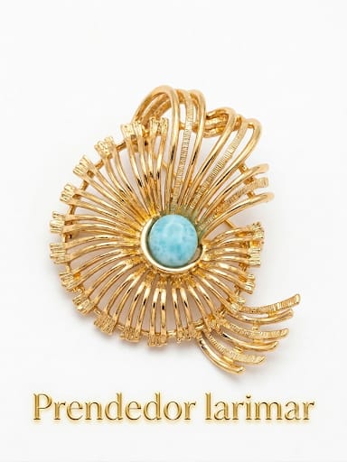 Broche Pin de Larimar Dominicano