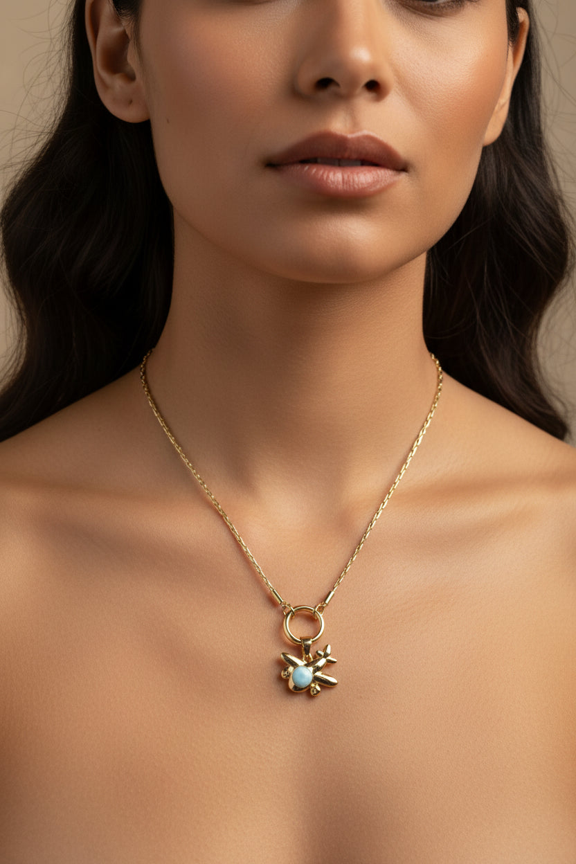 Collar Avión de Larimar | Larimar Plane Necklace