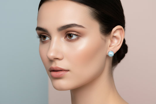 Dormilonas de Larimar con Bolitas – Plata 925