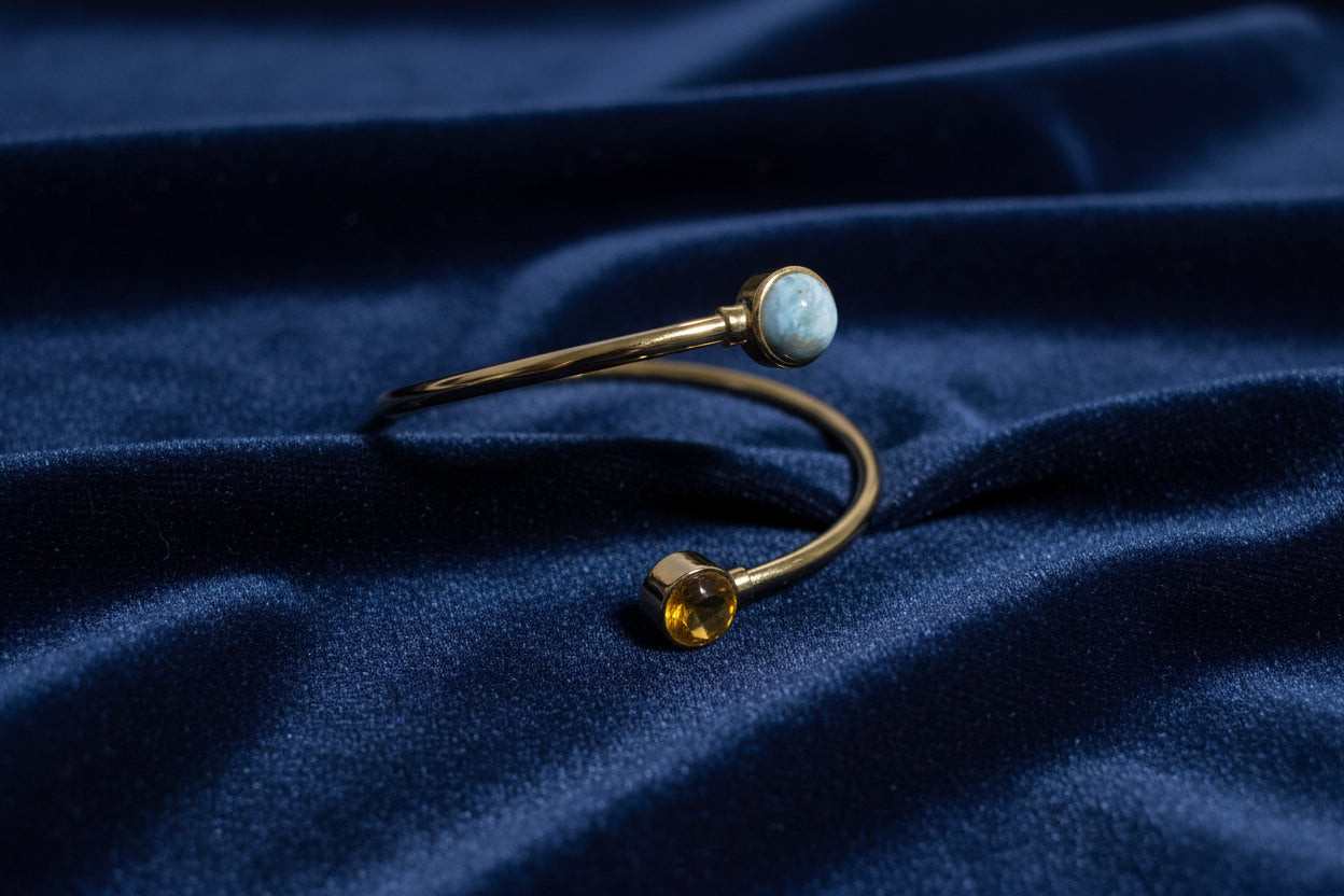 Larimar & Amber Cuff