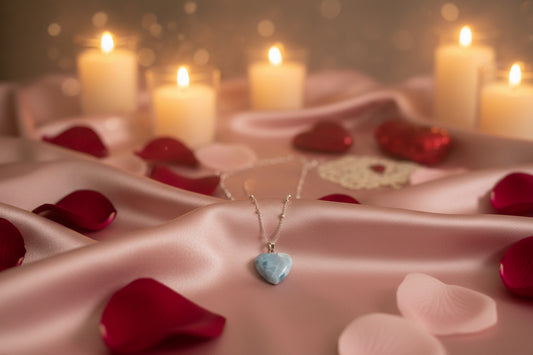 Cadena de Plata 925 con Corazón de Larimar