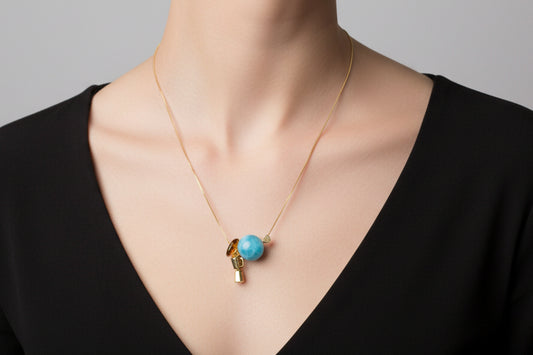 Cadena Coffee Love – Larimar, Corazón