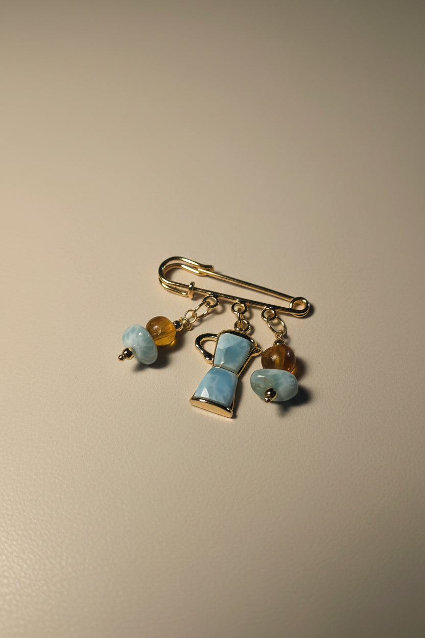 Pin Artesanal de Larimar