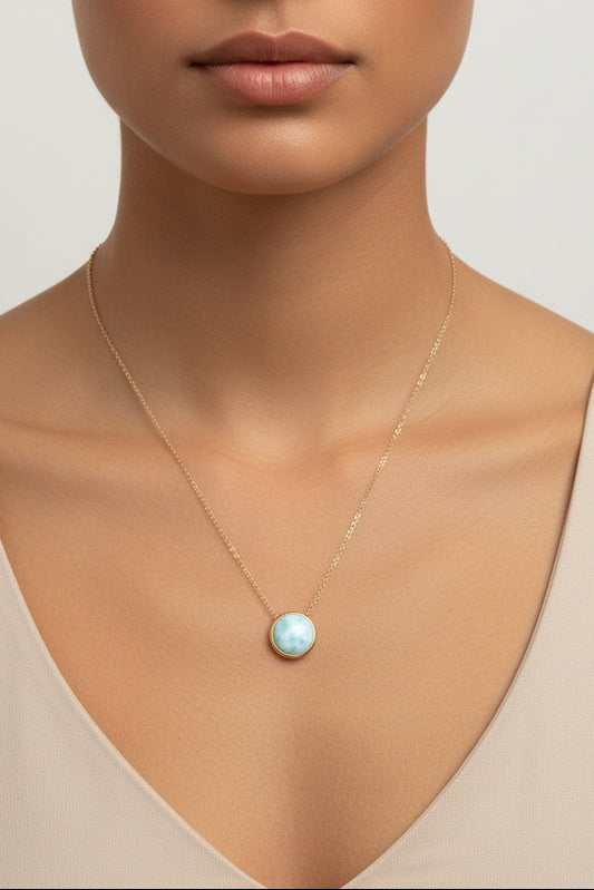 Choker Larimar – Collar de Piedra Caribeña | Larimar Choker Necklace