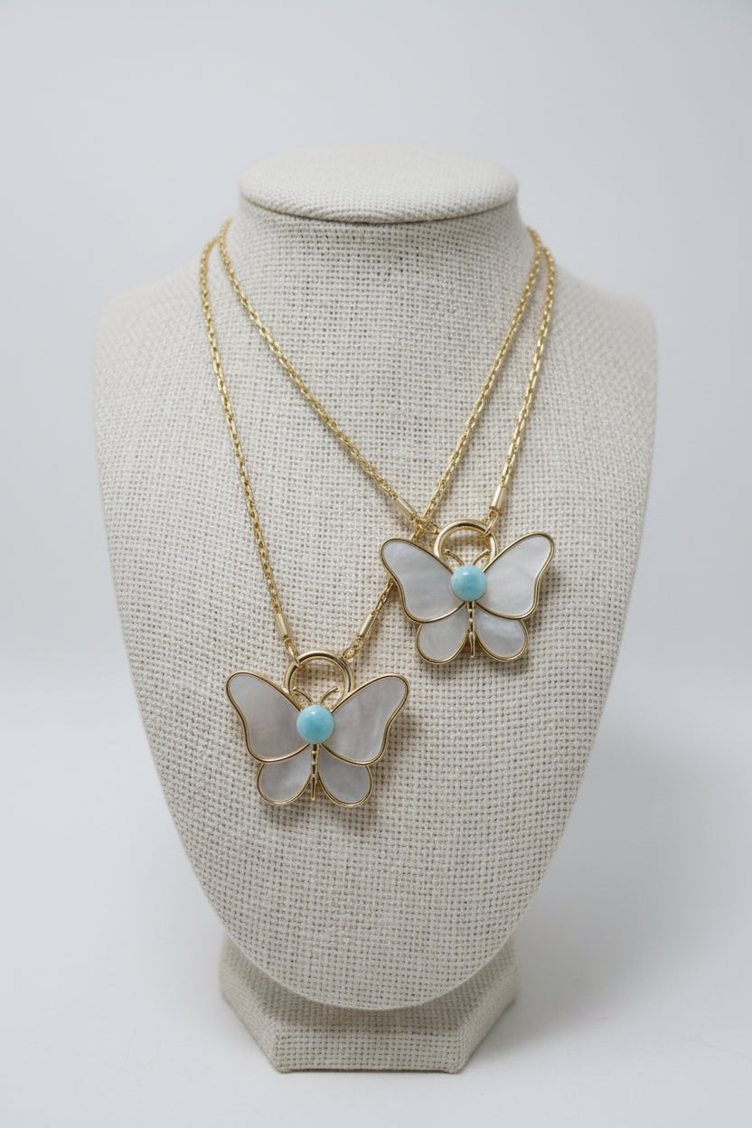 Mariposa Nácar y Larimar | Mother of Pearl & Larimar Butterfly