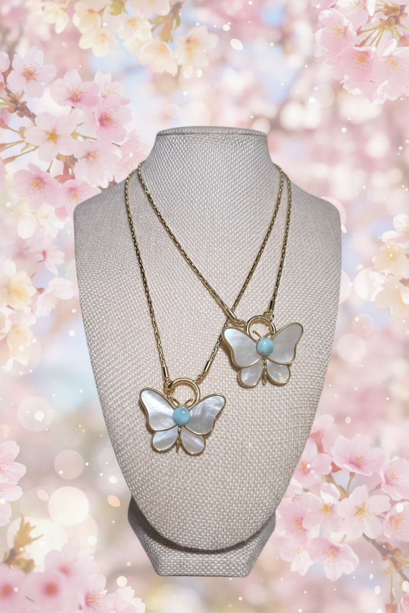 Mariposa Nácar y Larimar | Mother of Pearl & Larimar Butterfly