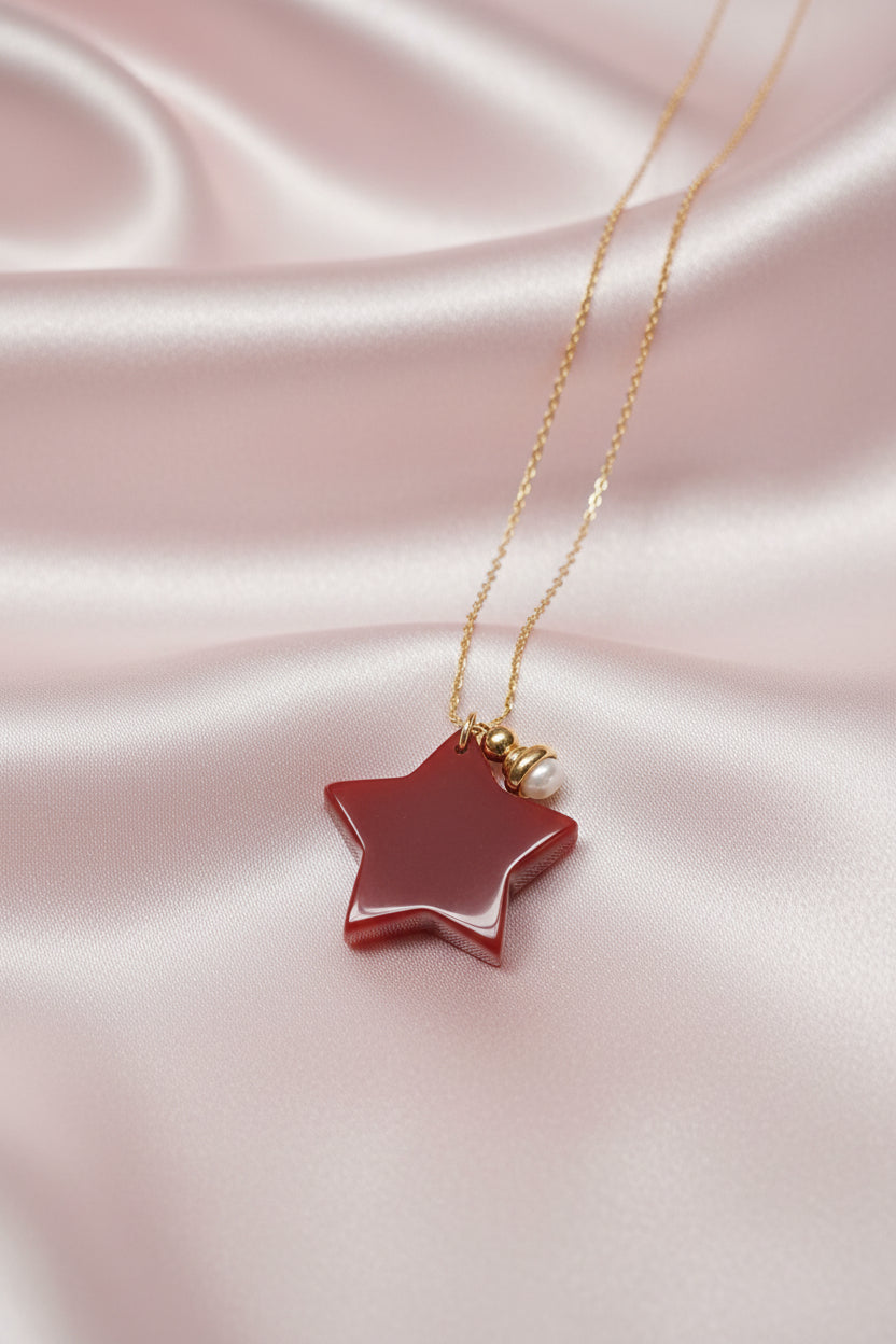 Estrellas de Colores Necklace — Natural Stone Star Pendant