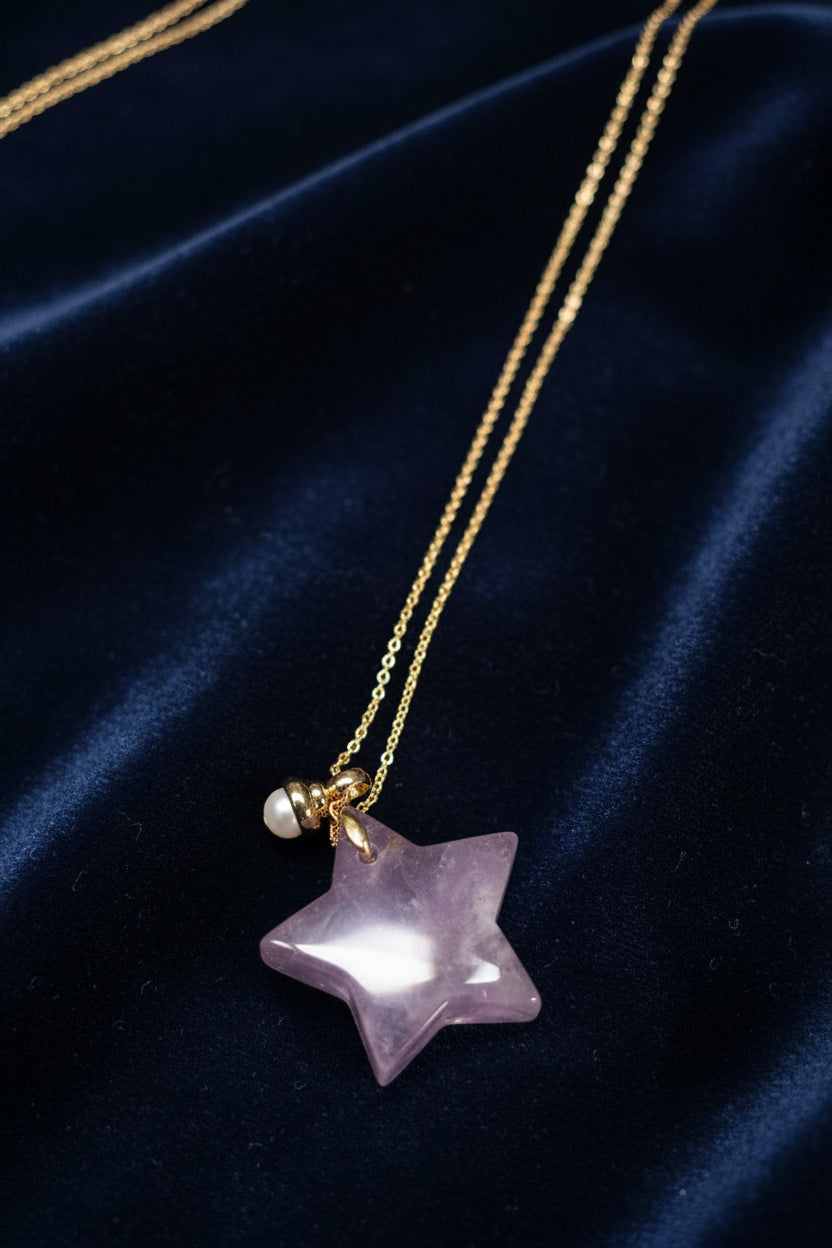 Estrellas de Colores Necklace — Natural Stone Star Pendant